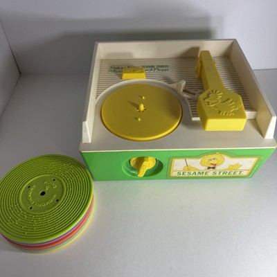Vintage 1984 Fisher Price Sesame Street Record Player Complete w/ Extra Records-image