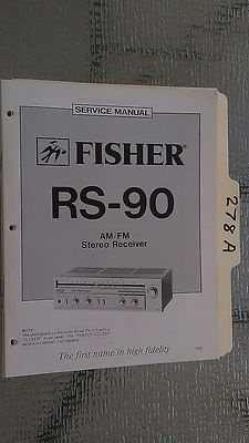 Fisher rs-90 service manual original repair book stereo receiver tuner radio-image