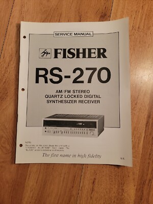 Fisher RS-270   Stereo Receiver Service Manual -image