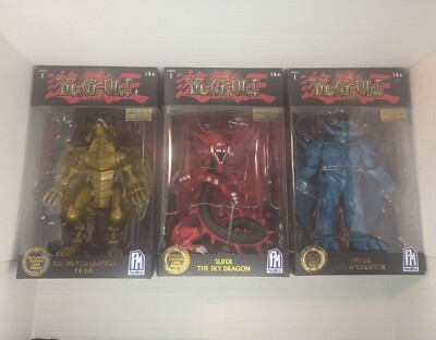 ✨Yu-Gi-Oh! Phatmojo Series 1 LE 5 Action Figures  Egyptian Gods And Blue Eyes✨-image