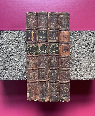 🟩 FULL SET 🟩 The Adventurer (1778) Four Vols: John Hawkesworth Leatherbound-image