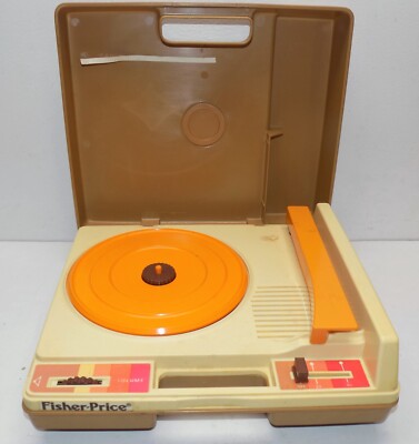 Vintage 1978 FISHER PRICE TOYS Portable Phonograph Vinyl Record Player model 825-image
