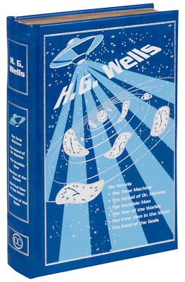 H G WELLS 6 Novels The Time Machine Invisible Man +4 Leather Bound Classics Book-image