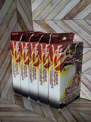 Yu-Gi-Oh (Lot of 5) Egyptian God Deck Slifer The Sky Dragon 1st Edition New -image