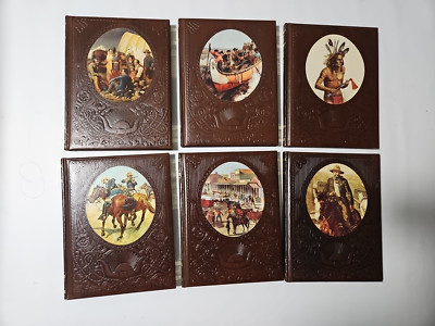 Time Life Books The Old West Series Brown Faux Leather - Lot of 6 Books-image