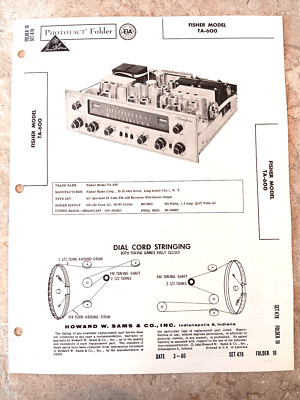 NOS Sams Photofact Folder 478-10 FISHER TA-600 an AM/FM RECEIVER-image