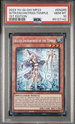 2023 PSA 10 YUGIOH DUELING HEROES MP23 1ST ED SECRET WATER ENCHANTRESS OF TEMPLE-image