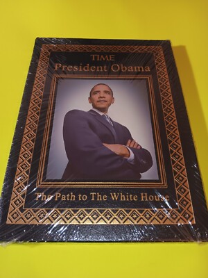 President Obama Path to the White House Leather Bound Hard Cover Book New Sealed-image