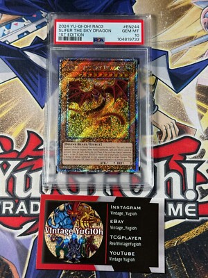 Yugioh PSA 10 Slifer The Sky Dragon RA03-EN244 Platinum Secret Rare 2-image