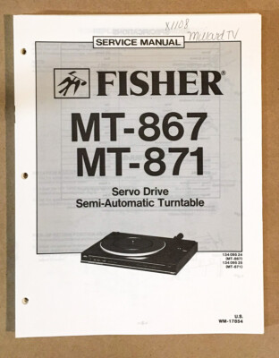 Fisher MT-867 MT-871 Record Player / Turntable Service Manual *Original* #1-image