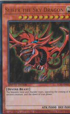 YUGIOH HOLO CARD SLIFER THE SKY DRAGON LC01-EN002 1ST EDITION, 25TH ANNIVERSARY-image