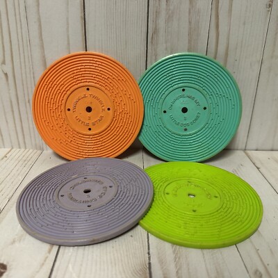 Vintage Fisher Price Record Player 995 Disc Replacements Lot of 4-image