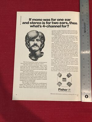 Fisher 4-channel Converter Stereo Receiver 1971 Print Ad Great To Frame!-image