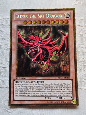 Lightly Played Condition- Slifer the Sky Dragon - PGLD-EN032 Gold Secret Rare-image