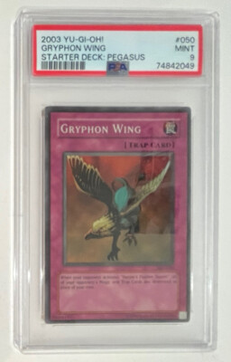 Yugioh Gryphon Wing #050 Pegasus Starter Deck PSA Graded Near Mint 9-image