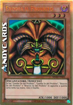 EXODIA THE FORBIDDEN (Exodia The Forbidden One) Rare Premium Gold MGED IT005 • Unl-image