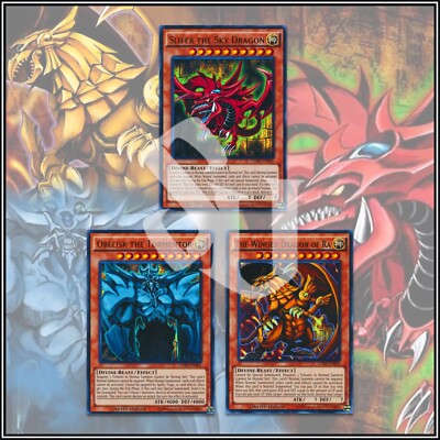 EGYPTIAN GODS Slifer The Sky Dragon Obelisk The Tormentor Dragon of Ra YuGiOh-image