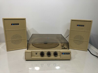 RARE Vtg 1983 FISHER PRICE 835 Toy RECORD LP Vinyl PLAYER w/ SPEAKERS Retro Kids-image