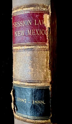 1887-1888 Session Law New Mexico Before Statehood / Leather Bound Book-image