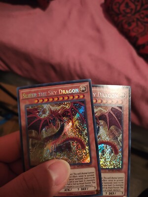 Yugioh - Slifer the Sky Dragon - 1st Secret Rare NM - Free Holographic Card-image
