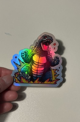 Godzilla Rampage 3 Inch Waterproof Vinyl Holographic Sticker-image