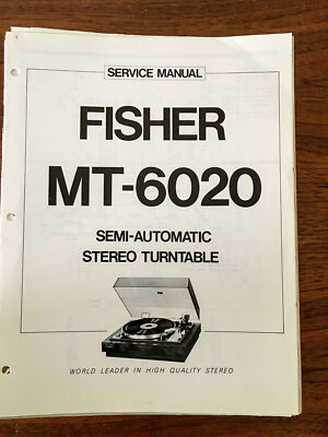 Fisher MT-6020 Record Player / Turntable Service Manual *Original*-image