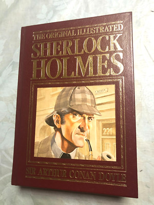 RARE! The Original Illustrated Sherlock Holmes Doyle Castle Books Bonded Leather-image