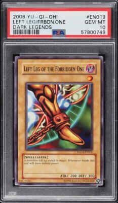 2008 YU-GI-OH DARK LEGENDS LEFT LEG OF THE FORBIDDEN ONE DLG1-EN019 PSA 10 Pop 2-image