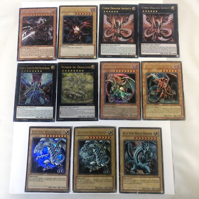 Yu-Gi-Oh! 1996 Kakuzi Takahashi - lot Of 11 Cards - Dragons - Varying Condition-image
