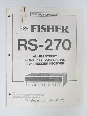 Fisher Service Manual RS-270 AM FM Stereo Quartz Locked Digital Receiver Specs-image