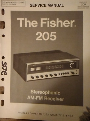 Fisher 205 Service Manual Stereophonic AM-FM Receiver Stereo System Original-image
