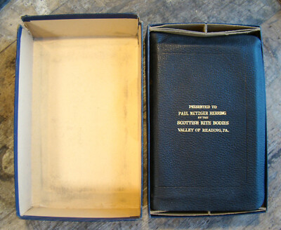 Bible  ࿇Scottish Rite Bodies Valley Reading PA࿇  Masonic Winston Box Leather KJV-image