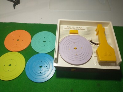 2014 Mattel Fisher Price Music Box Record Player with 5 Records 10 Songs Toy-image