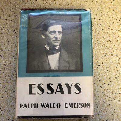 Old ESSAYS OF RALPH WALDO EMERSON Leather Fine Binding 1ST 2ND SERIES W/jacket-image