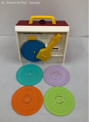 Fisher Price Classics Record Player Retro Tactile Interactive Toy Tested Working-image
