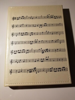 NEW Leather Bound Music Journal Cream Shimmer Gold-Edged Pages Beautiful Music -image