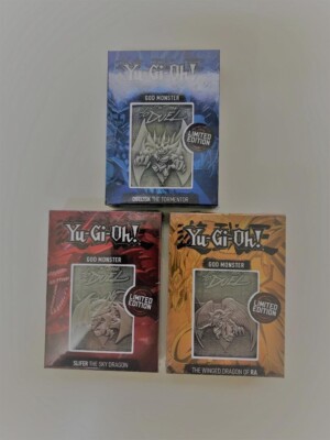 Yugioh Fanattik - Limited Metal Cards God Card Set Slifer Obelisk & Ra-image