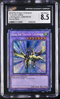 CGC 8.5 Gaia The Dragon Champion LOB-EN125 Legend of Blue Eyes Secret Rare Holo-image