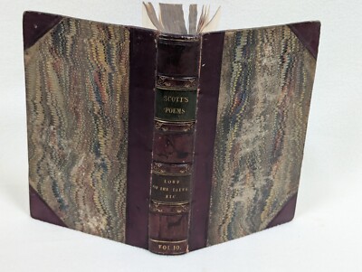 Poetical Works Sir Walter Scott Deep Rich Leather c1833 Volume 10 Lord of Isles-image