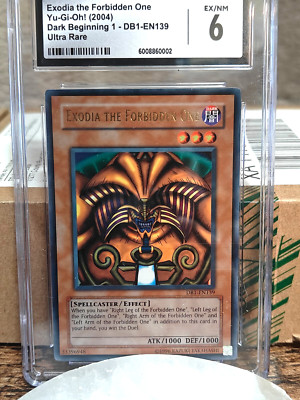 Yu-Gi-Oh EXODIA THE FORBIDDEN ONE DB1-EN139 - Ultra Rare CGC Graded 6-image