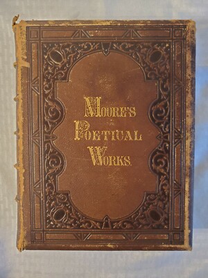 Moore's Poetical Works Johnson Fry & Co. Publishing Memoir by M Balmanno Leather-image