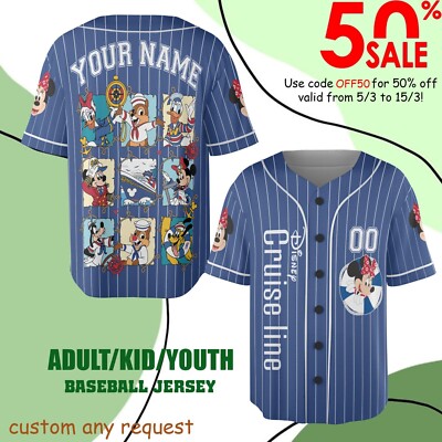 Personalized Minnie Cruise Disney Baseball Jersey Kid Men Women Gift NEW-image