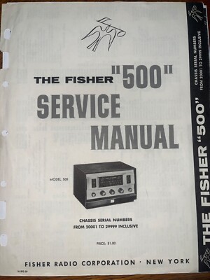 Fisher 500 Service Manual Stereo Receiver Original-image