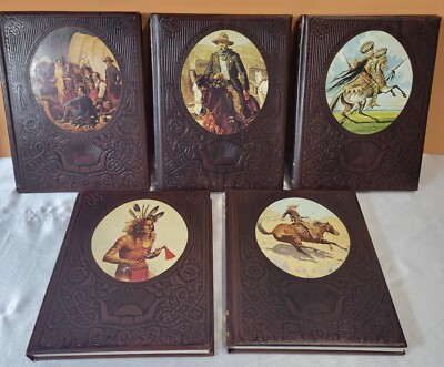 Time Life Books The Old West Series Brown Faux Leather - Lot of 5 Books-image