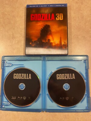 Godzilla 3D Blu-Ray+DVD Combo Pack 2014 - Lenticular Slipcover Mint Region Free-image