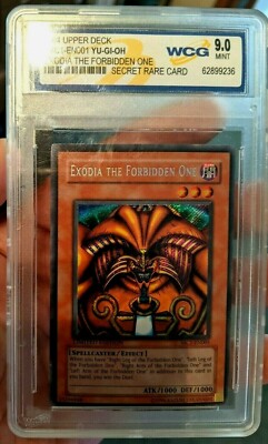 Cool YUGIOH trading card Exodia The Forbidden One 9.0 Graded Secret Holo rare-image