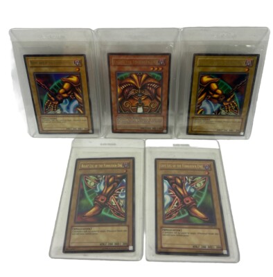 YuGiOh Exodia the Forbidden One Complete Set Lot LOB-120-124 Ultra Rare LP-HP-image