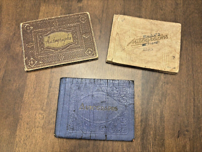1930s & 1940s School Autograph Books Leather Notes Poems Friends Family Teachers-image