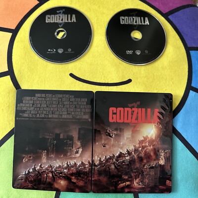 Godzilla BluRay & DVD 3D Embossed Best Buy Metalpak/Steelbook 2-Discs RARE OOP-image