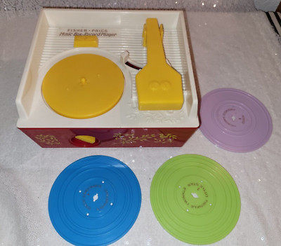 Fisher Price MUSIC BOX RECORD PLAYER w/3 Music Discs Tested/Working Retro 2014-image